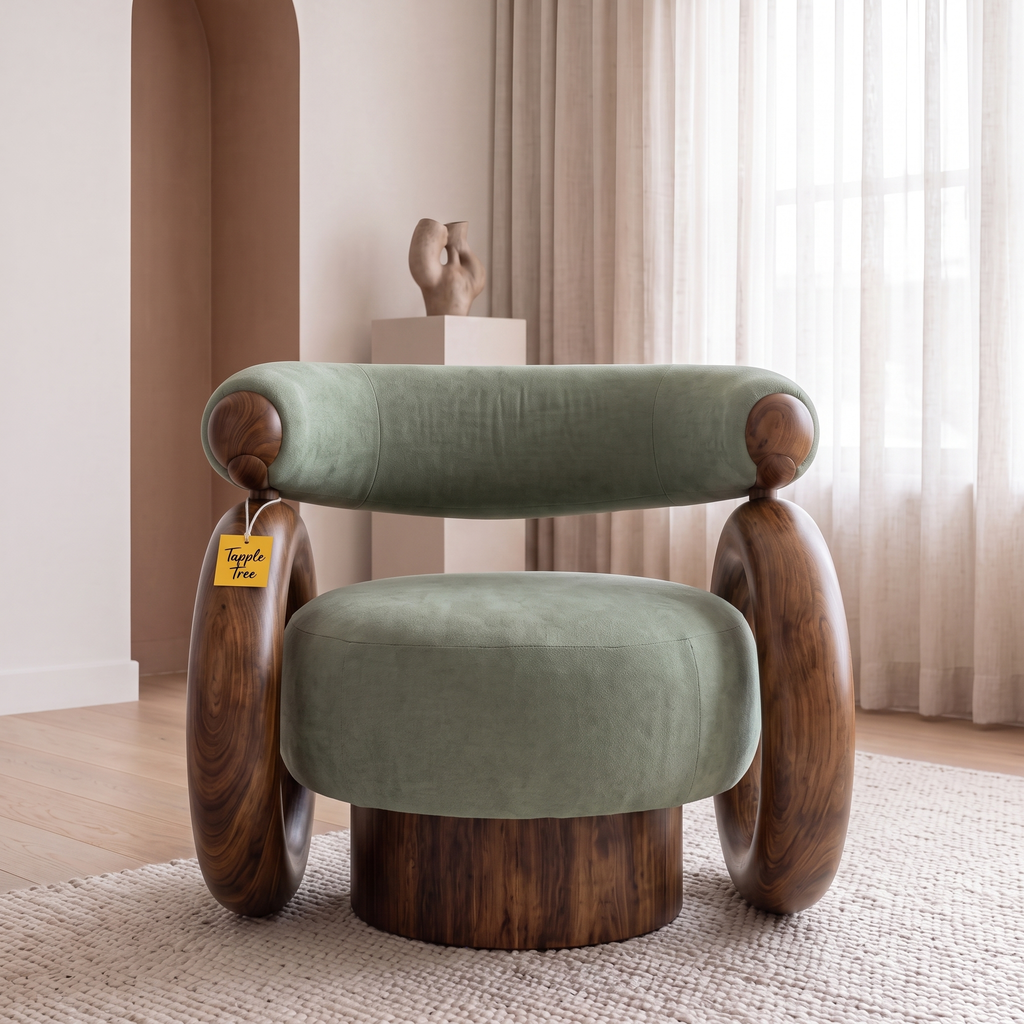 Alden Glen Teak Wood Accent Chair - Provincial Teak — Lifestyle Front