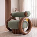 Alden Glen Teak Wood Accent Chair - Provincial Teak — Lifestyle Opposite Three Quarter