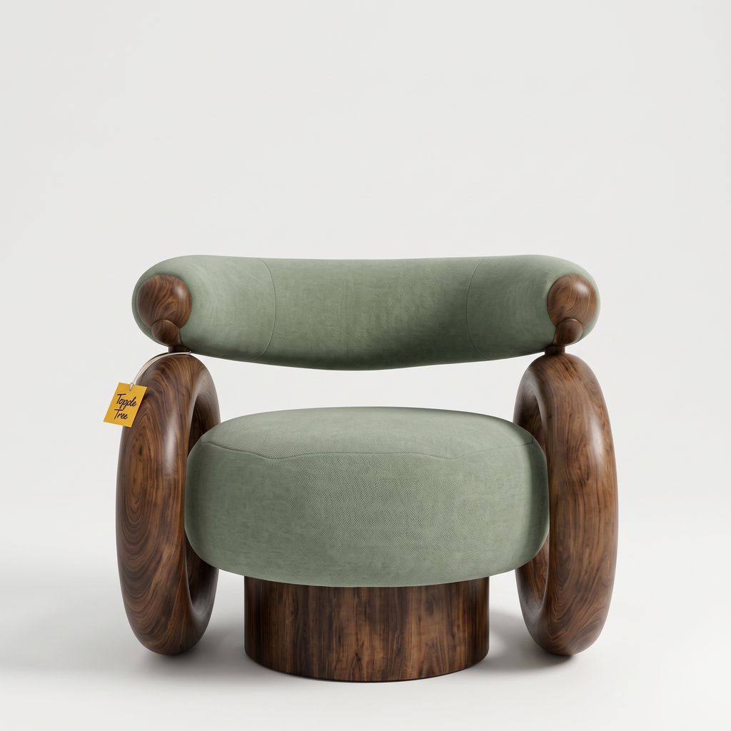 Alden Glen Teak Wood Accent Chair - Provincial Teak — White Front