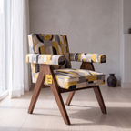Alden Heath Mango Wood Armchair - Provincial Teak — Lifestyle Opposite Three Quarter
