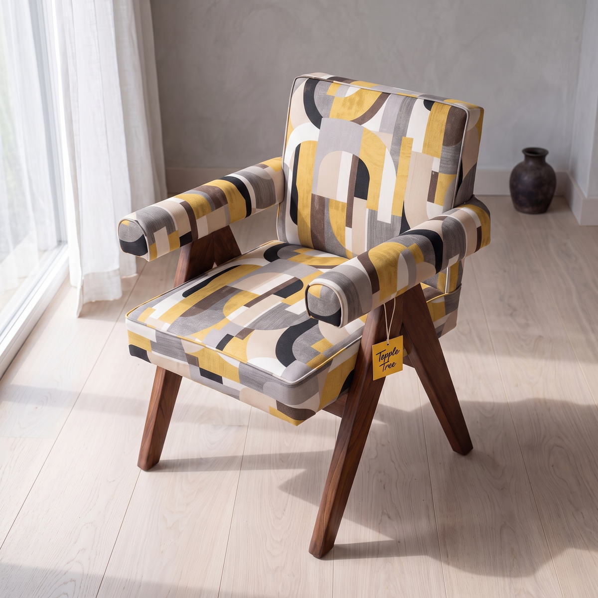Alden Heath Mango Wood Armchair - Provincial Teak — Lifestyle Elevated Angle