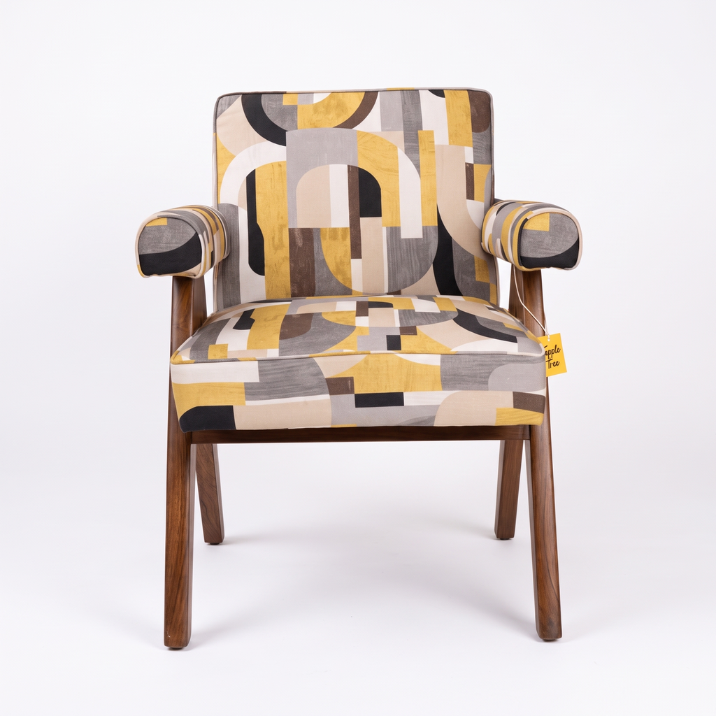 Alden Heath Mango Wood Armchair - Provincial Teak — White Front