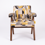 Alden Heath Mango Wood Armchair - Provincial Teak — White Front