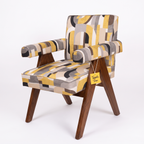 Alden Heath Mango Wood Armchair - Provincial Teak — White Left Three Quarter