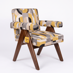 Alden Heath Mango Wood Armchair - Provincial Teak — White Right Three Quarter