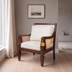 Alden Field Mango Wood Armchair - Provincial Teak — Lifestyle Opposite Three Quarter