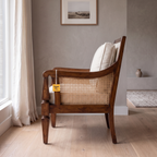 Alden Field Mango Wood Armchair - Provincial Teak — Lifestyle Side Profile