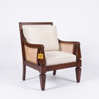 Alden Field Mango Wood Armchair - Provincial Teak — White Left Three Quarter