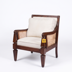 Alden Field Mango Wood Armchair - Provincial Teak — White Right Three Quarter