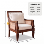 Alden Field Mango Wood Armchair - Provincial Teak — Dimensions