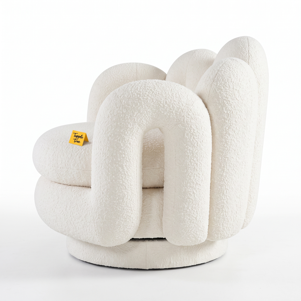 Alden Park Premium High Quality Plywood Armchair — White Side Profile