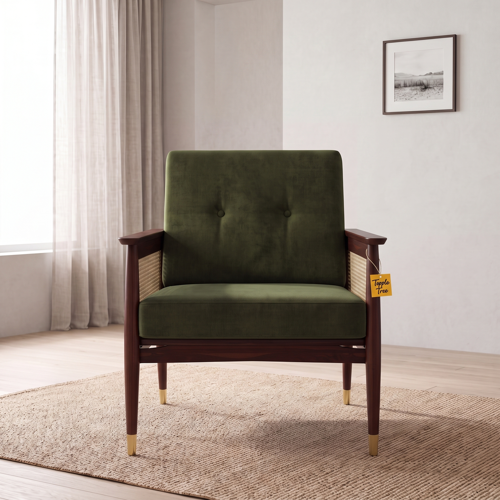 Alden Wood Sheesham Wood Armchair - Provincial Teak — Lifestyle Front