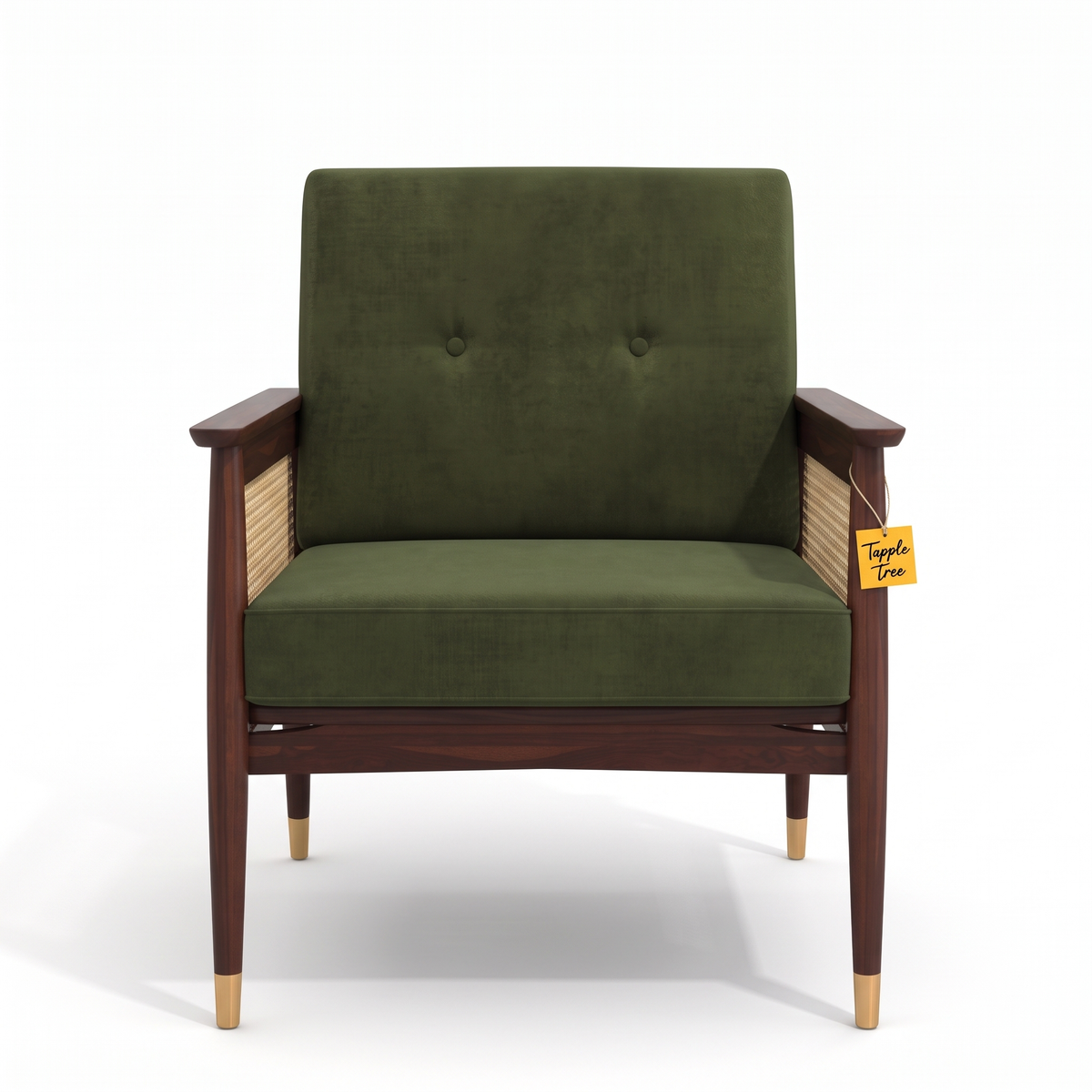 Alden Wood Sheesham Wood Armchair - Provincial Teak — White Front