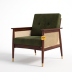 Alden Wood Sheesham Wood Armchair - Provincial Teak — White Left Three Quarter
