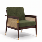 Alden Wood Sheesham Wood Armchair - Provincial Teak — White Right Three Quarter