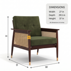 Alden Wood Sheesham Wood Armchair - Provincial Teak — Dimensions