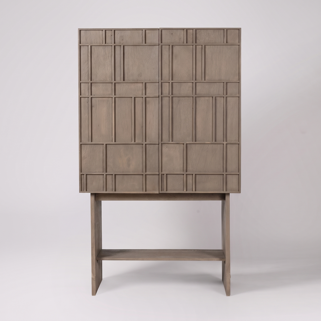 Alden Meadow Bar Cabinet — White background angle 1