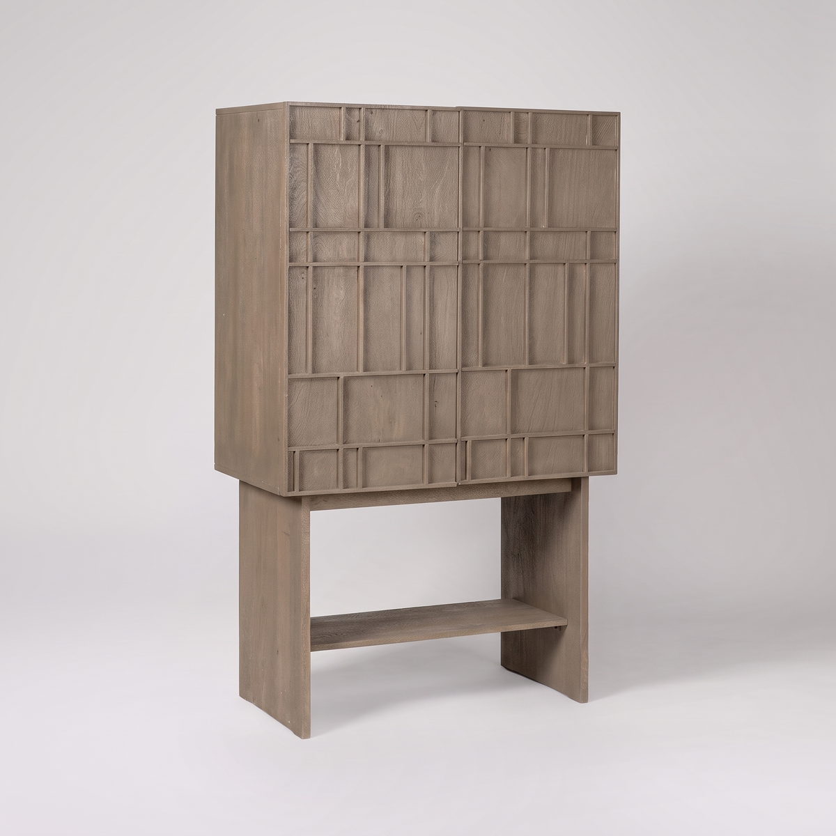 Alden Meadow Bar Cabinet — White background angle 2