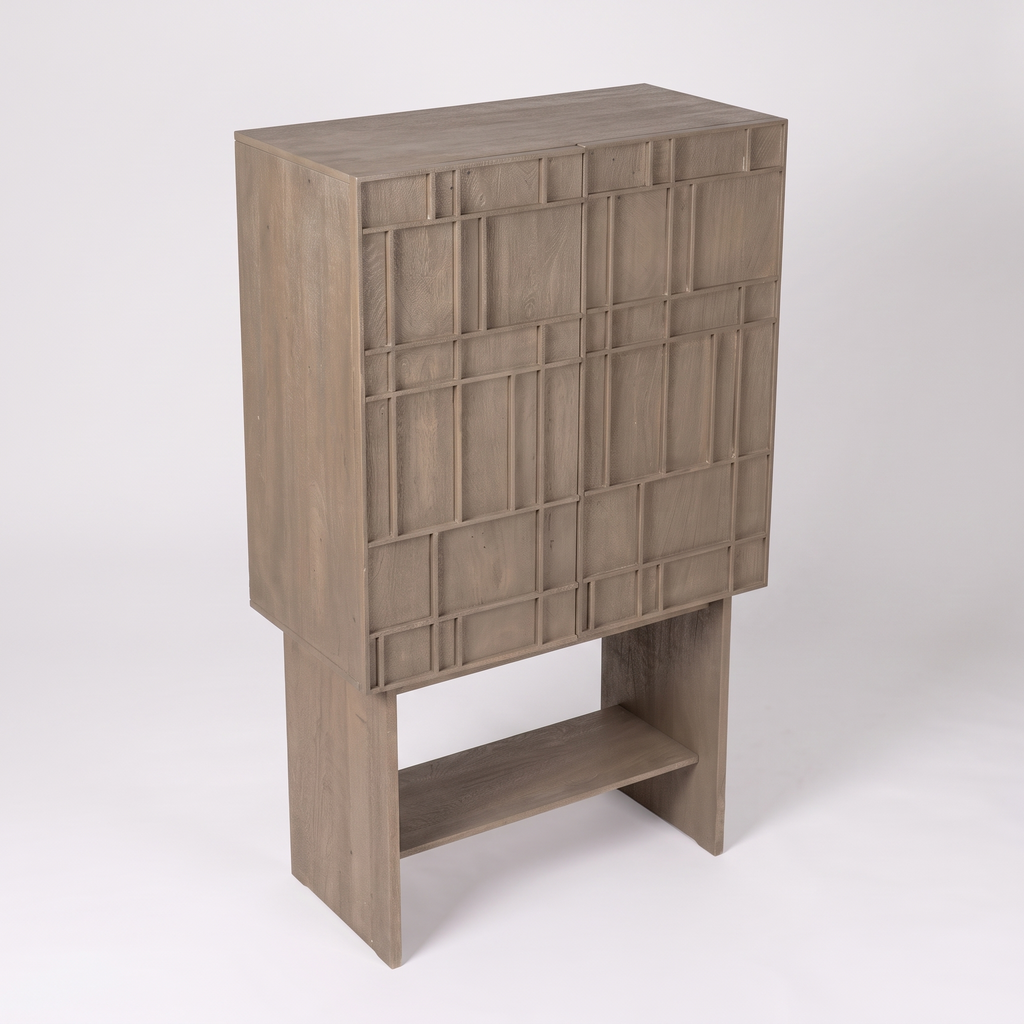 Alden Meadow Bar Cabinet — White background angle 4