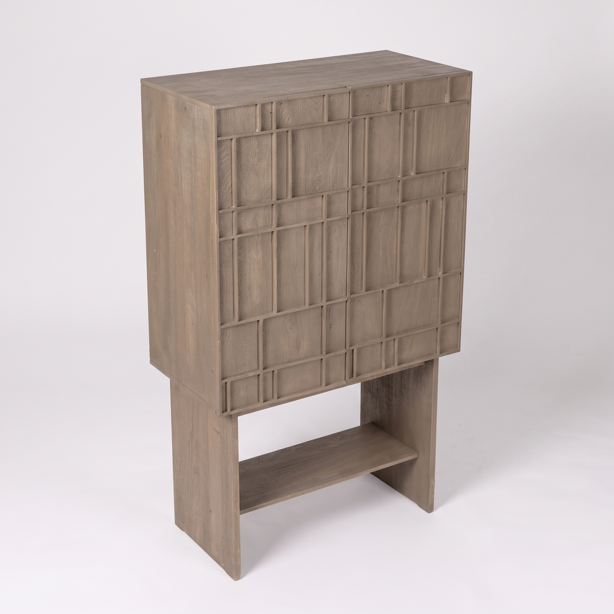 Alden Meadow Bar Cabinet — White background angle 4
