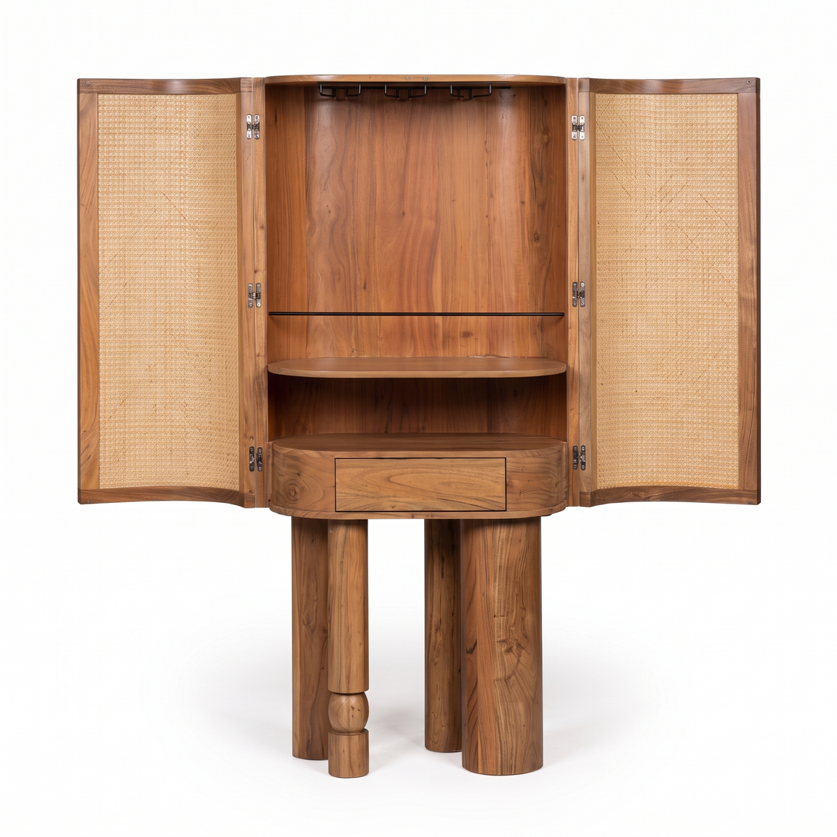 Alden Fern Bar Cabinet — White background angle 1