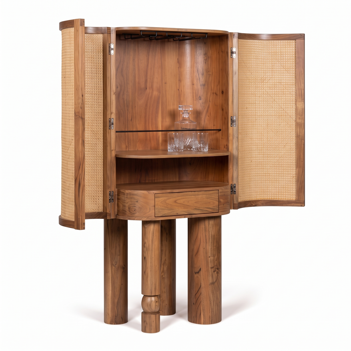 Alden Fern Bar Cabinet — White background angle 2
