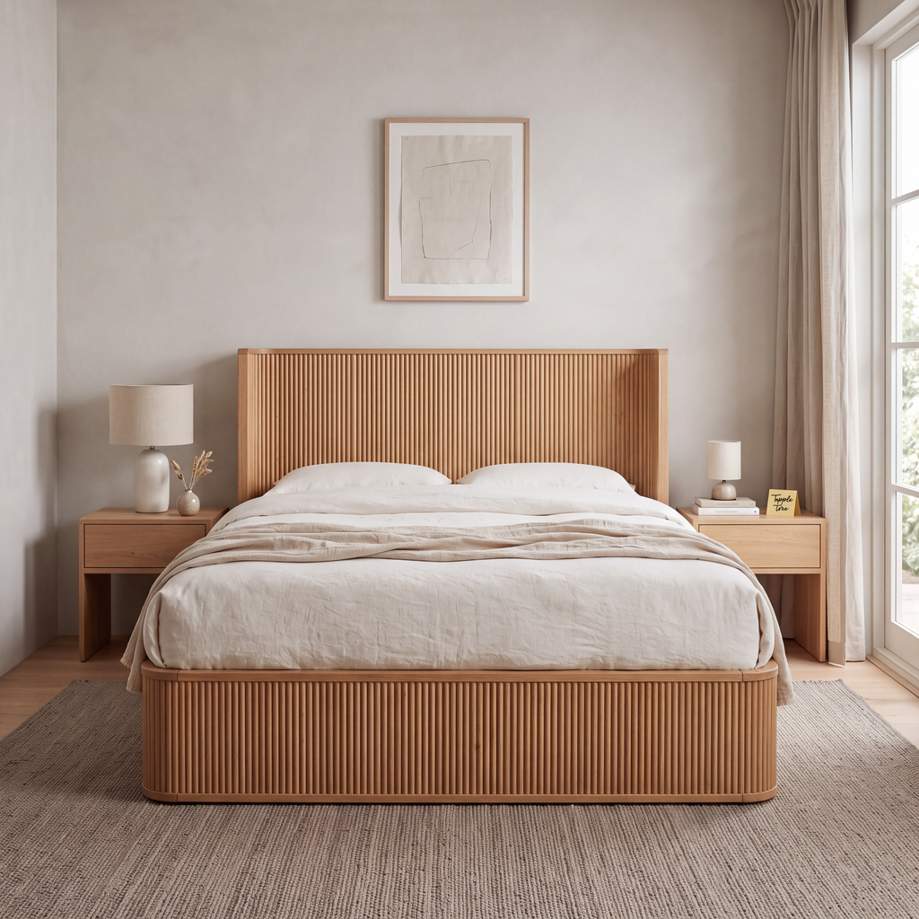 Arden Stone Bed — main lifestyle hero