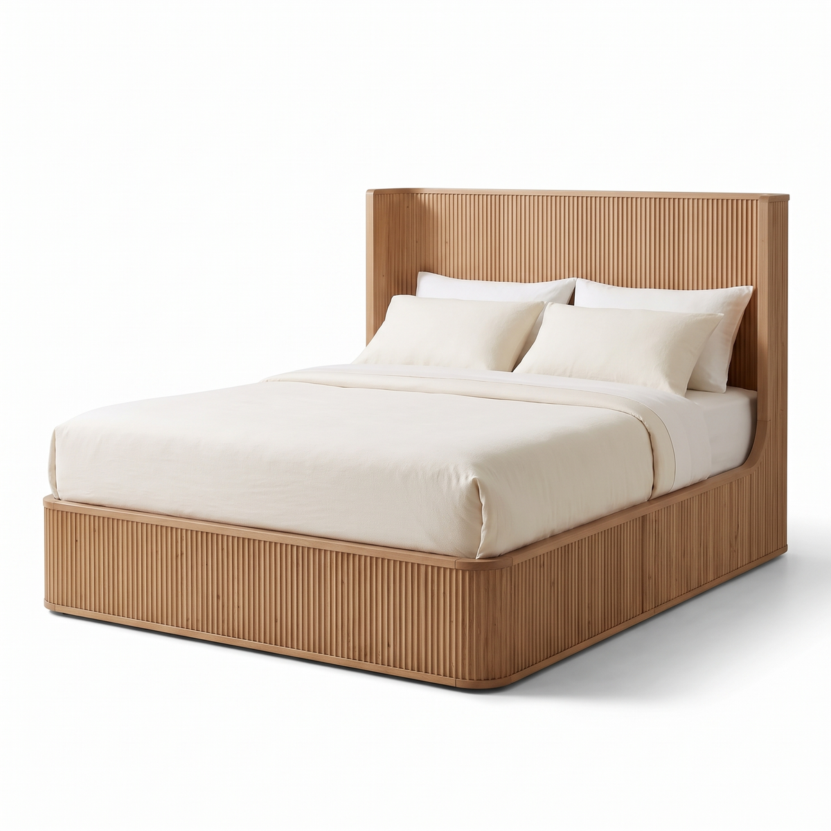 Arden Stone Bed — White background angle 3