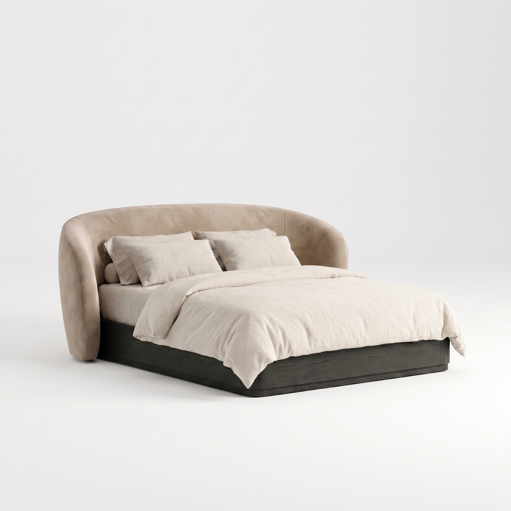 Ashford Crest Bed — White background angle 2