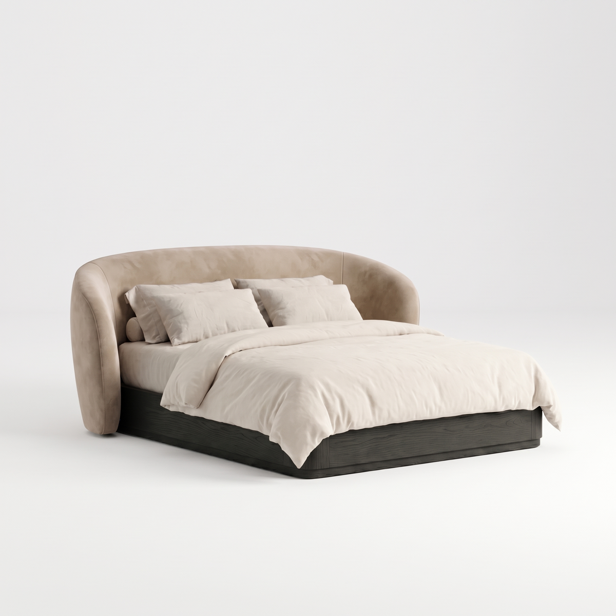 Ashford Crest Bed — White background angle 2