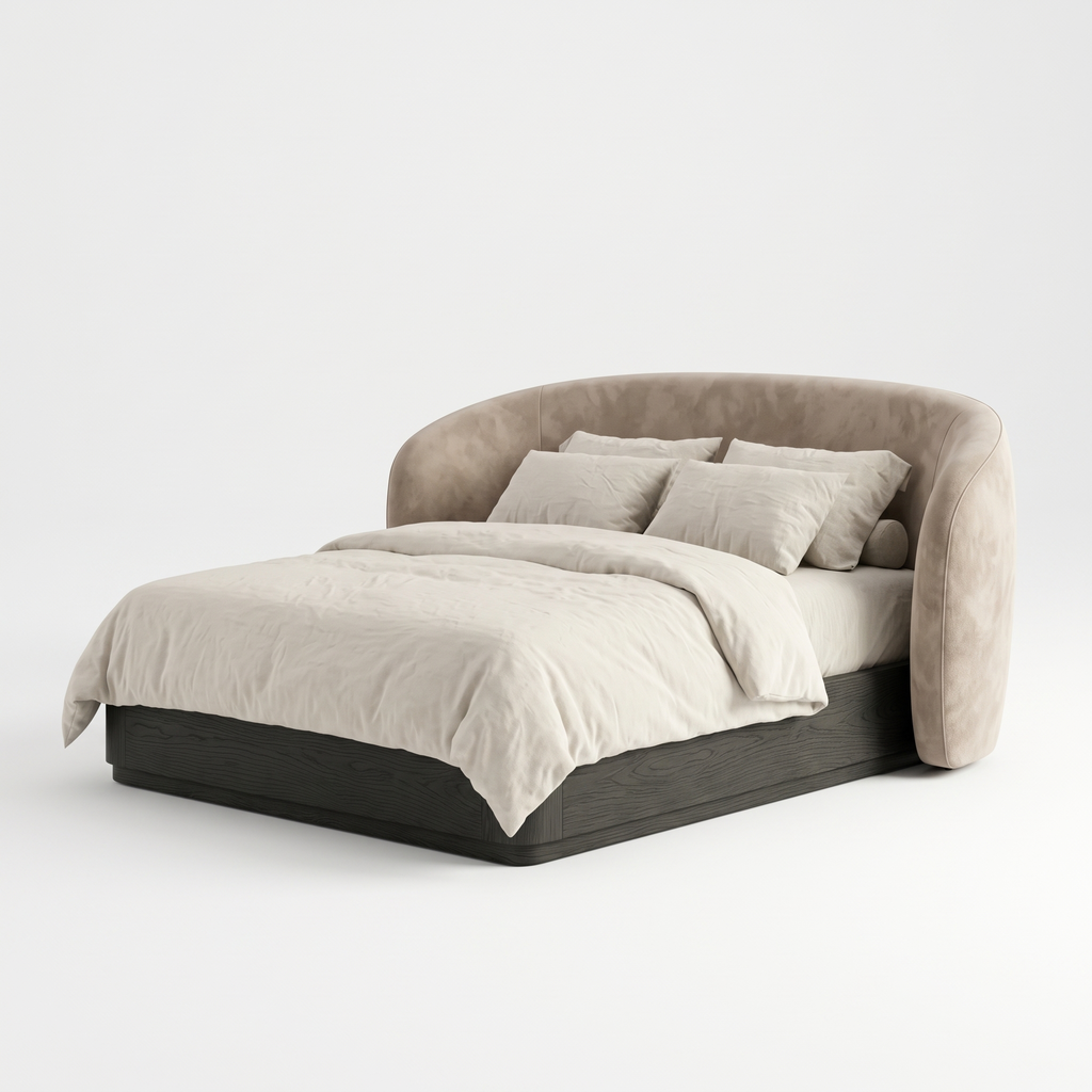 Ashford Crest Bed — White background angle 3