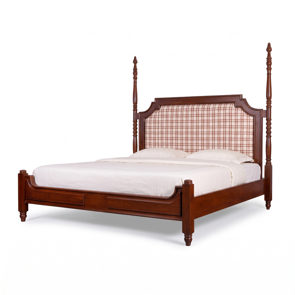 Ashford Wood Bed — White background angle 3