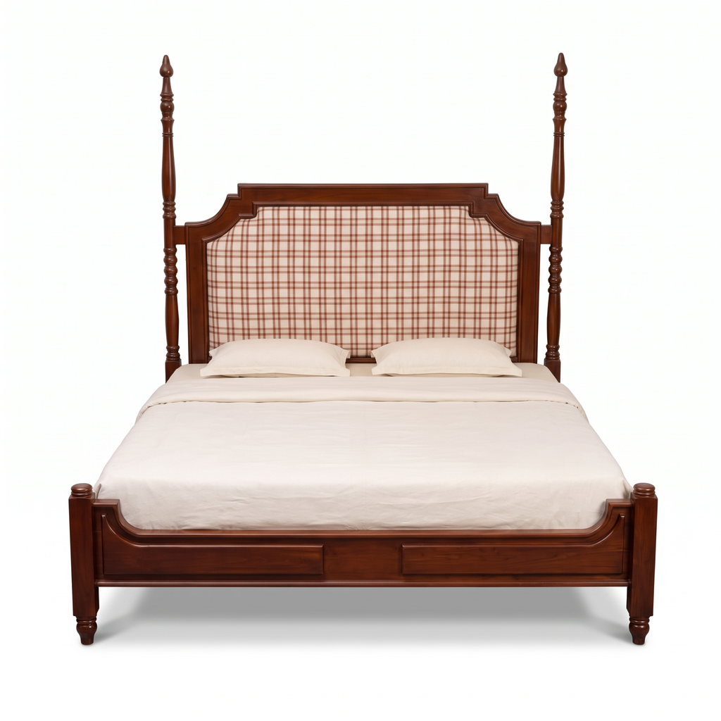 Ashford Wood Bed — White background angle 4