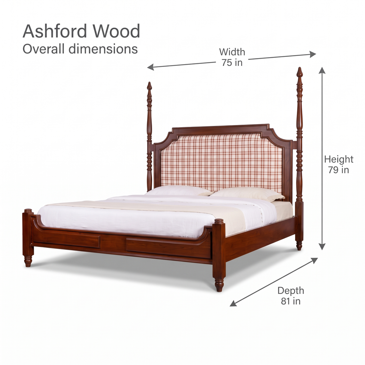 Ashford Wood Bed — Dimensions