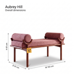 Aubrey Hill Upholstered Sheesham Wood Bolster Bench — dimensions