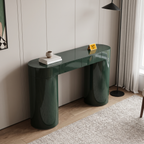 Caspian Meadow High-Gloss Console Table with Storage, view from above in a living room