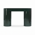 Caspian Meadow High-Gloss Console Table with Storage, front view on a white background