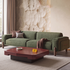 Caspian High-Gloss Coffee Table in a high-gloss PU finish, styled in a living room
