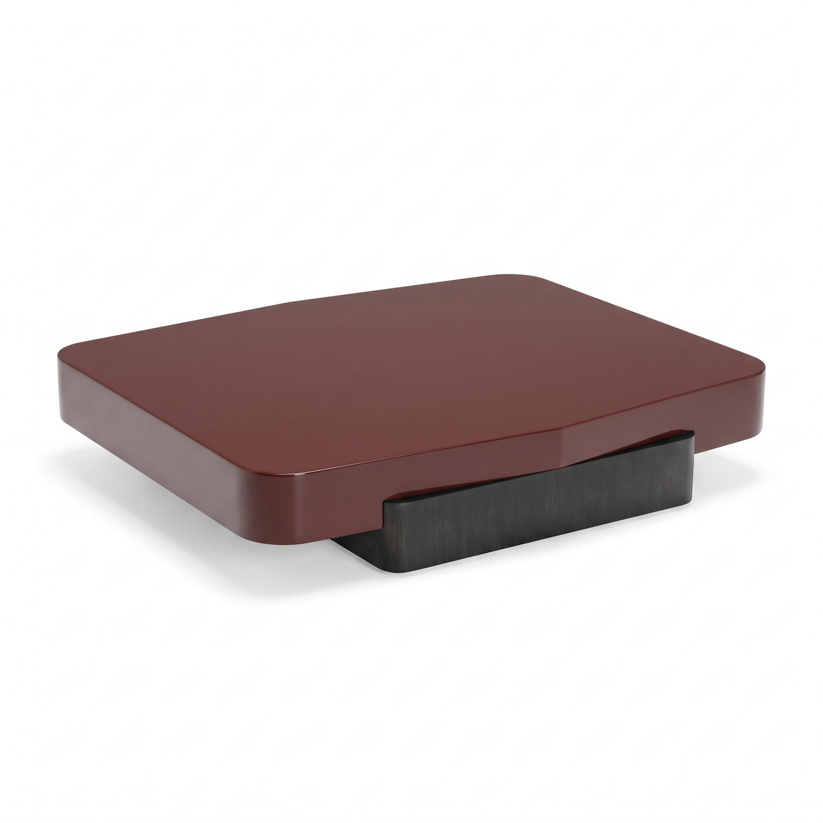 Caspian High-Gloss Coffee Table, left three-quarter view on a white background