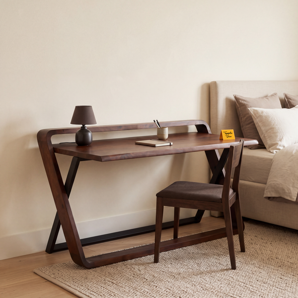 Juniper Wood Study Table — main lifestyle hero