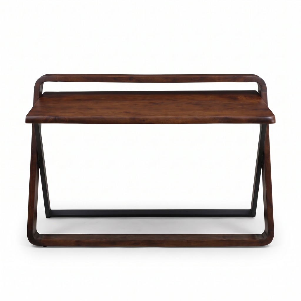 Juniper Wood Study Table — White background angle 1