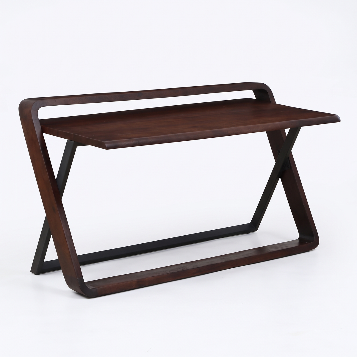 Juniper Wood Study Table — White background angle 2