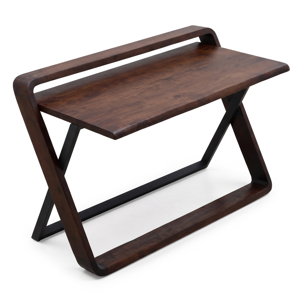 Juniper Wood Study Table — White background angle 4
