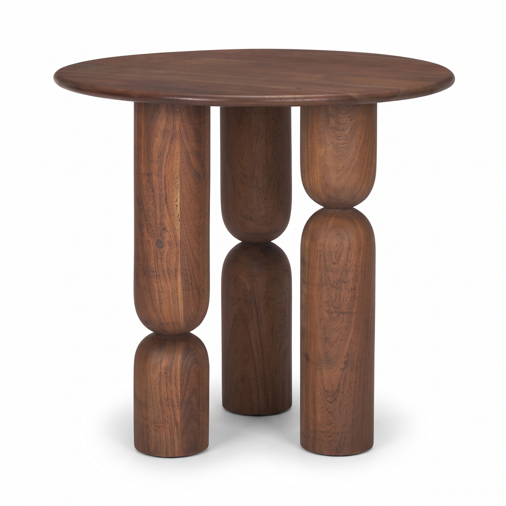 Ellery Stone End Table — White background angle 1