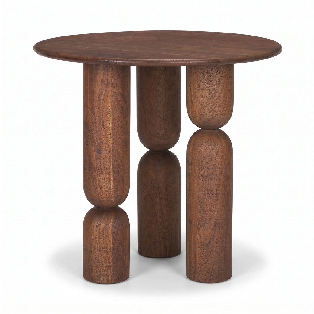 Ellery Stone End Table — White background angle 3