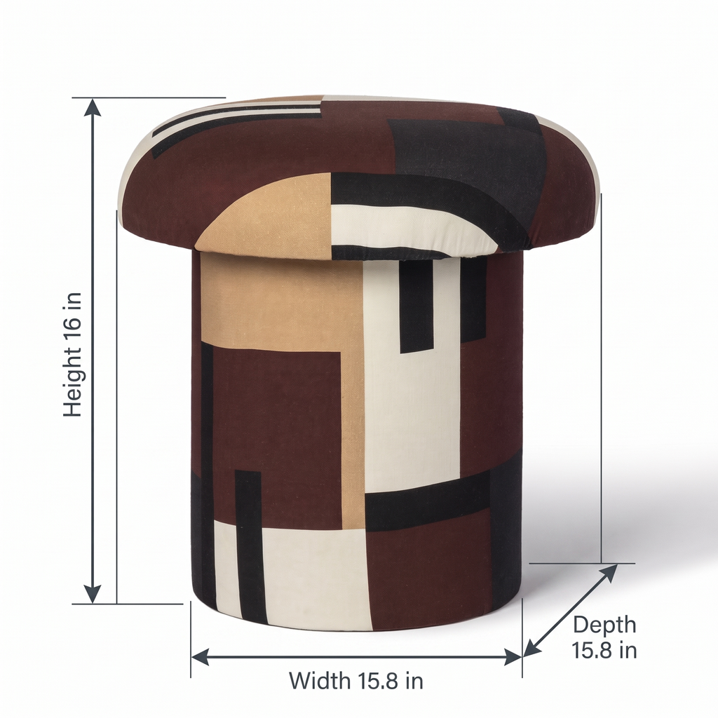 Ember Park Upholstered Suede Ottoman dimensions: 40 × 40 × 41 cm (W × D × H)