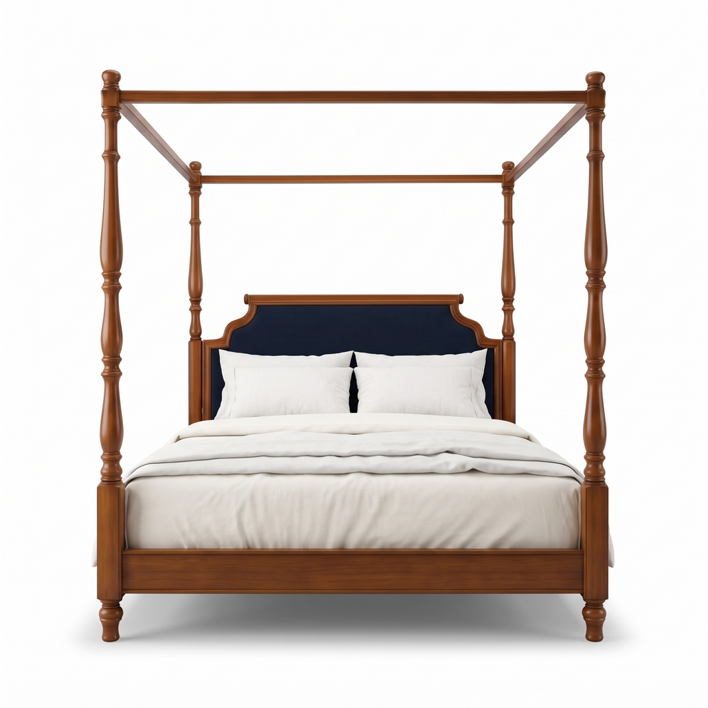 Ember Fern Poster Bed — White background angle 1