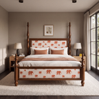 Ember Stone Poster Bed — main lifestyle hero
