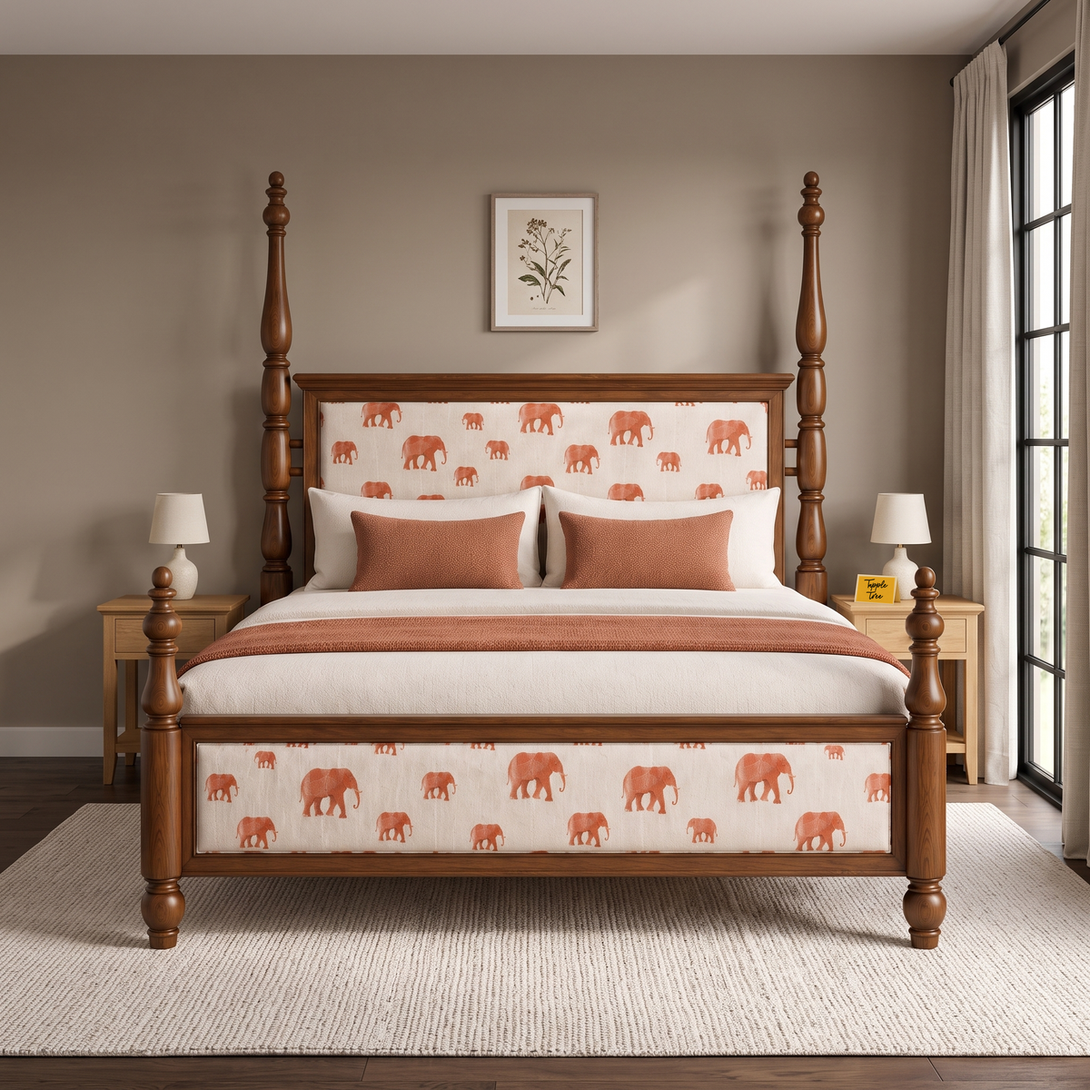 Ember Stone Poster Bed — Lifestyle angle 4