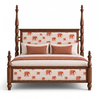 Ember Stone Poster Bed — White background angle 1